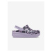 Černo-fialové holčičí vzorované pantofle Crocs