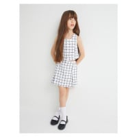 Koton Tweed Short Skirt Plaid Elastic Waist