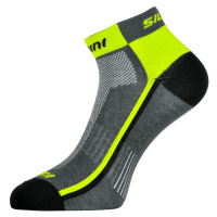 Unisex ponožky Silvini Plima tmavě šedá/neonově žlutá