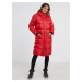 Červený dámský zimní prošívaný oversized kabát SAM 73