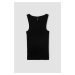 DEFACTO Slim Fit Narrow Cut Basic Plain Round Neck Ribbed Camisole Undershirt