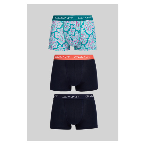 SPODNÍ PRÁDLO GANT PAISLEY PRINT TRUNK 3-PACK modrá