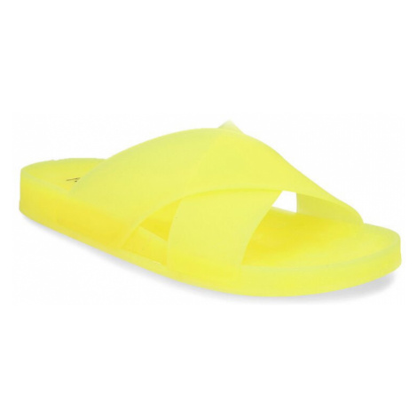 Neonově žluté dámské pantofle