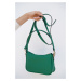 Zelená kabelka na rameno s ozdobným řetízkem 2-61111
