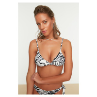 Trendyol Abstract Patterned Knot Detailed Bikini Top