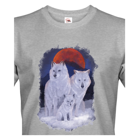 Pánské tričko Vlčí rodina - tričko pro milovníky zvířat BezvaTriko
