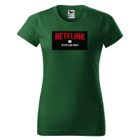 DOBRÝ TRIKO Vtipné dámské tričko NETFLINK Barva: Lahvově zelená