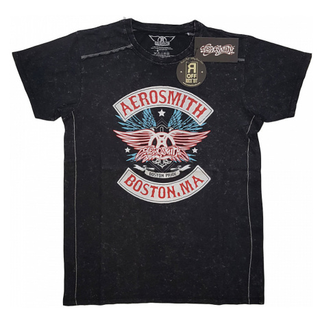 Aerosmith tričko, Boston Pride Washed Black, pánské RockOff