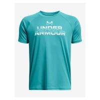 Tyrkysové klučičí tričko Under Armour UA Tech Split Wordmark SS