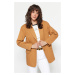 Trendyol Camel Blazer Woven Lined Button Closure Jacket