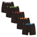 5PACK pánské boxerky Styx long sportovní guma černé (5U9602)