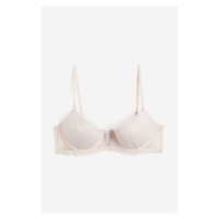 H & M - Krajková podprsenka demi push-up - růžová