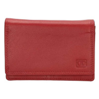 Double-D Červená praktická kožená peněženka 