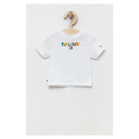 Kojenecké tričko Tommy Hilfiger bílá barva, s potiskem
