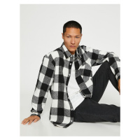 Koton Checkered Lumberjack Shirt Classic Collar Long Sleeve