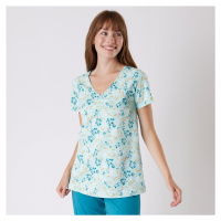 Pyžamové tričko s krátkými rukávy a potiskem květin