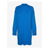 Modré dámské svetrové šaty VERO MODA Goldneedle