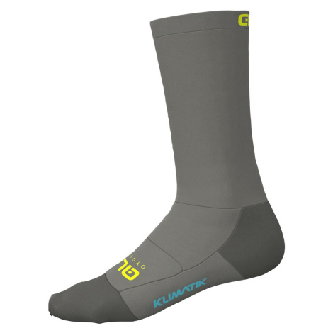 ALÉ Cyklistické ponožky klasické - TEAM KLIMATIK H22 - šedá/žlutá