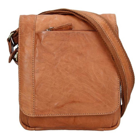 Pánská kožená taška přes rameno SendiDesign Timmy - světle hnědá Sendi Design