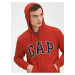 Červená pánská mikina na zip logo GAP