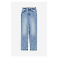 H & M - Slim Straight High Jeans - modrá