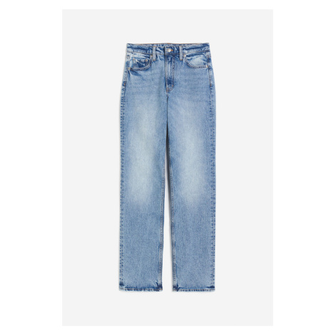 H & M - Slim Straight High Jeans - modrá H&M