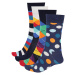 Sada čtyř párů vzorovaných pánských ponožek v tmavě modré barvě Happy Socks
