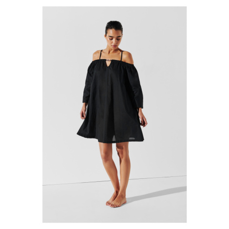 Plážové oblečení karl lagerfeld karl dna off shoulder dress black