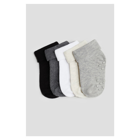 H & M - 5 párů protiskluzových ponožek - šedá H&M