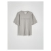 Reserved - Oversized tričko s plastickým potiskem - Světle šedá