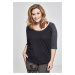 Dámské 3/4 kontrastní raglánové tričko černé/uhlové