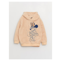 LC Waikiki Minnie Mouse Embroidered Plush Girls' Hoodie