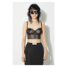 Top Fiorucci Black Tulle Heart Bralette dámský, černá barva, W01FPTSL025LY04BK01