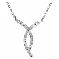 Evolution Group Stříbrný náhrdelník s krystaly Swarovski bílý 32018.1