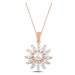 OLIVIE Stříbrný perlový náhrdelník ROSE & CZ 4785