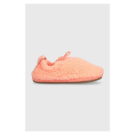 Dětské papuče UGG T PLUSHY SLIPPER oranžová barva