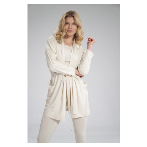 Volný kardigan bez zapínání, zavazování páskem Figl