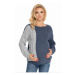Těhotenský svetr, pletený vzor - jeans/šedá, vel. vel.