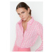 Trendyol růžový límec s detailním pleteným svetrem