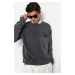 Trendyol Limited Edition Gray Relaxed/Comfortable Fit Faded Effect 100% Cotton Embroidered Sweat