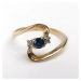 AutorskeSperky.com - 14 kt zlatý prsten se safírem a brilianty - S4253
