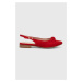 Semišové baleríny Answear Lab červená barva, s odkrytou patou