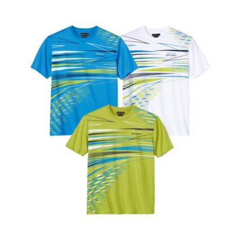 Sada 3 sportovních triček z polyesterového žerzeje