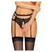 Okouzlující podvazkový pás Pearlove garter belt - Obsessive Černá