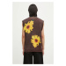 Vlněná vesta JW Anderson Printed Vest hnědá barva, KW1305.YN0008.685