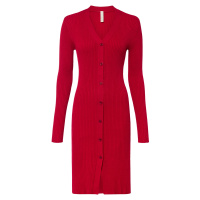 Bonprix BODYFLIRT pletené šaty s knoflíky Barva: Červená, Mezinárodní