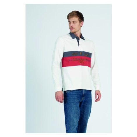 Polokošile la martina man polo l/s heavy jersey bílá