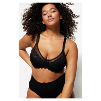 Trendyol Curve Black Balconette Lace Bra