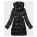 Černá dámská bunda - kožíšek s kapucí (BR9741-1)