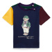 Bavlněné dětské tričko Polo Ralph Lauren tmavomodrá barva, s potiskem